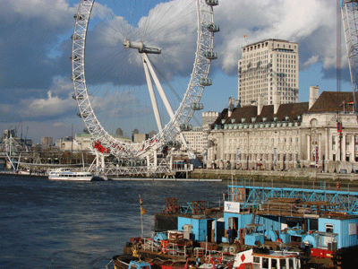 The London Eye, with the Royal Town Hall